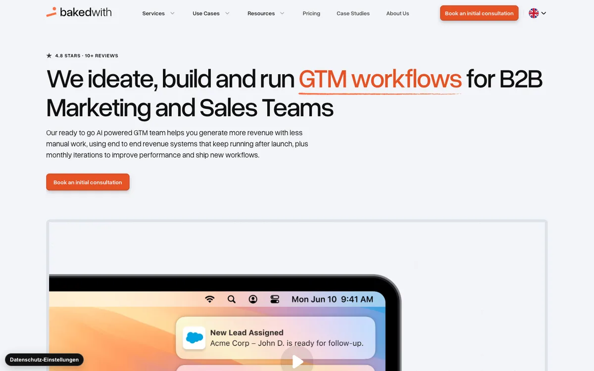 Homepage of bakedwith