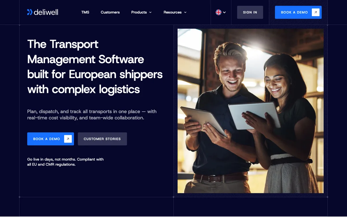 Homepage of deliwell